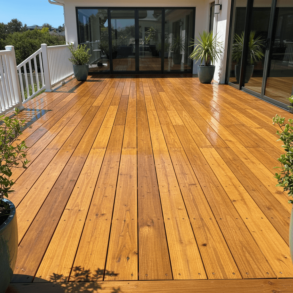 Deck after professional cleaning looking renewed and well maintained